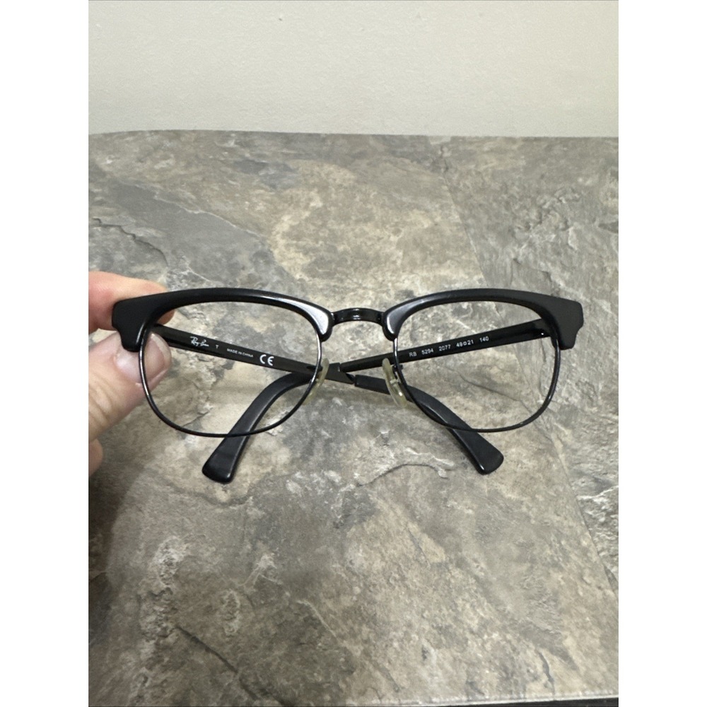 Ray Ban Clubmaster RB5294 2077 Matte Black Square Eyeglasses Frames 49/21 EUC